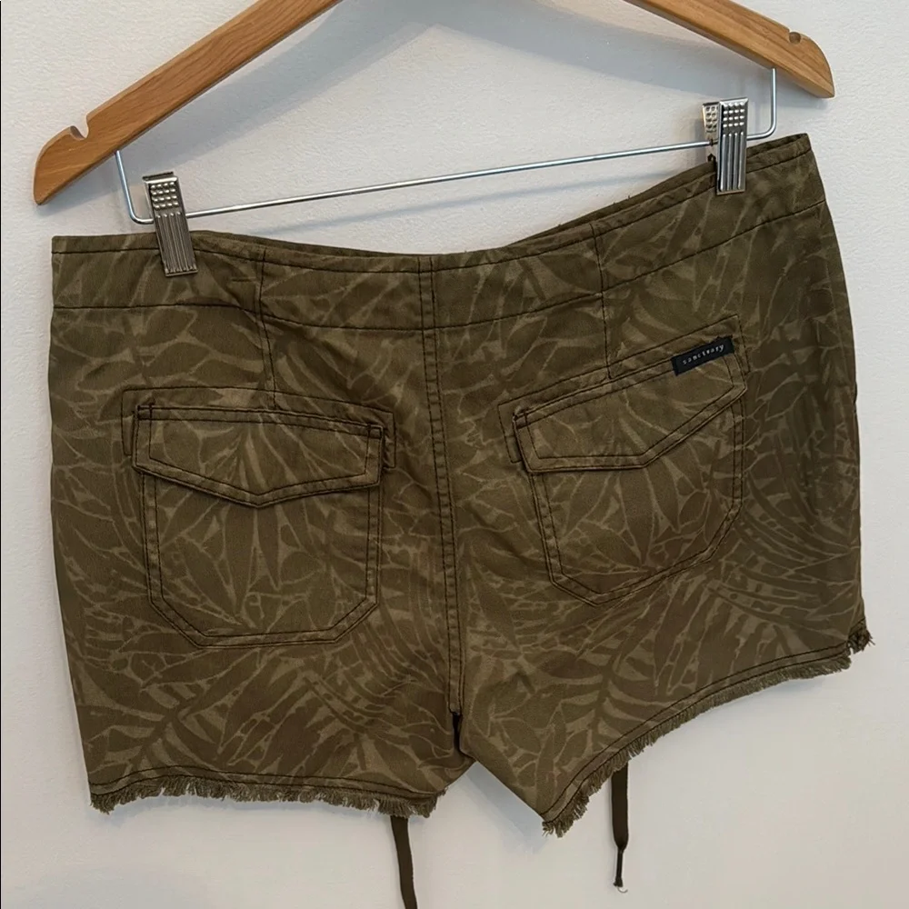 Sanctuary Green Cargo Shorts with Drawstring Waist